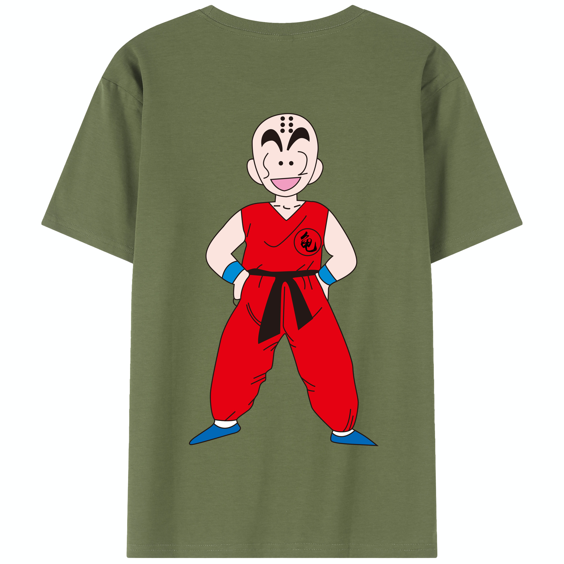 （画像用） ドラゴンボール クリリン DRAGON BALL krillin 綿100％半袖Tシャツ（背面プリント）
